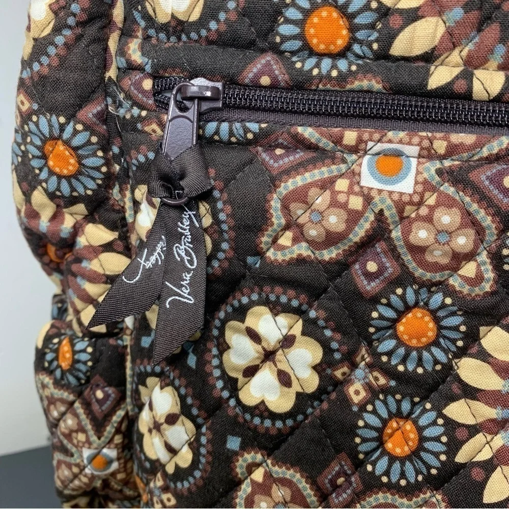 Vera Bradley Crossbody Baby Diaper Messenger Floral Travel Bag Brown Ajust Strap - Picture 7 of 13
